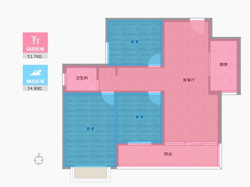 云南省-昆明市-广电苑和园-76.56-户型库-动静分区