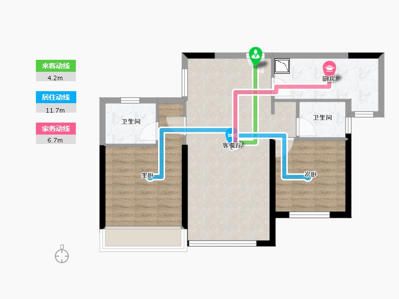 四川省-成都市-金沙宸宇公馆-67.19-户型库-动静线