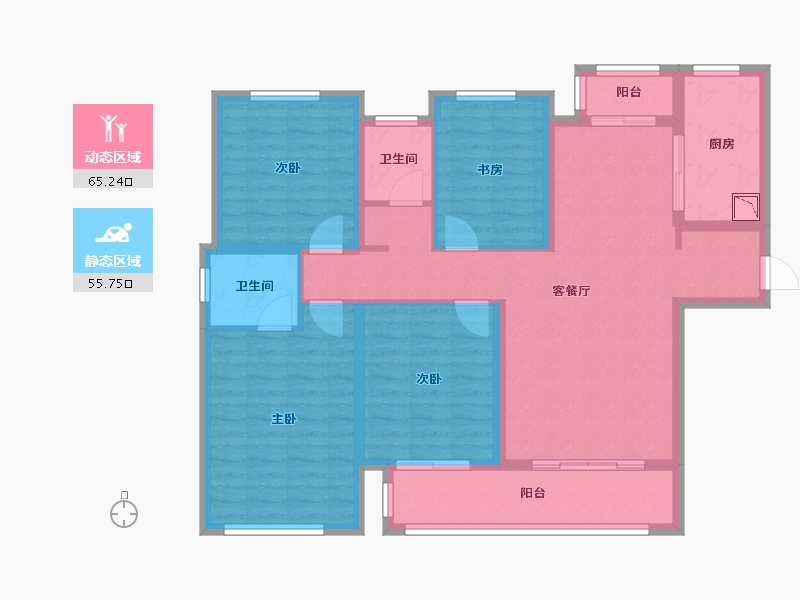 四川省-成都市-花样年香門第西区-107.77-户型库-动静分区