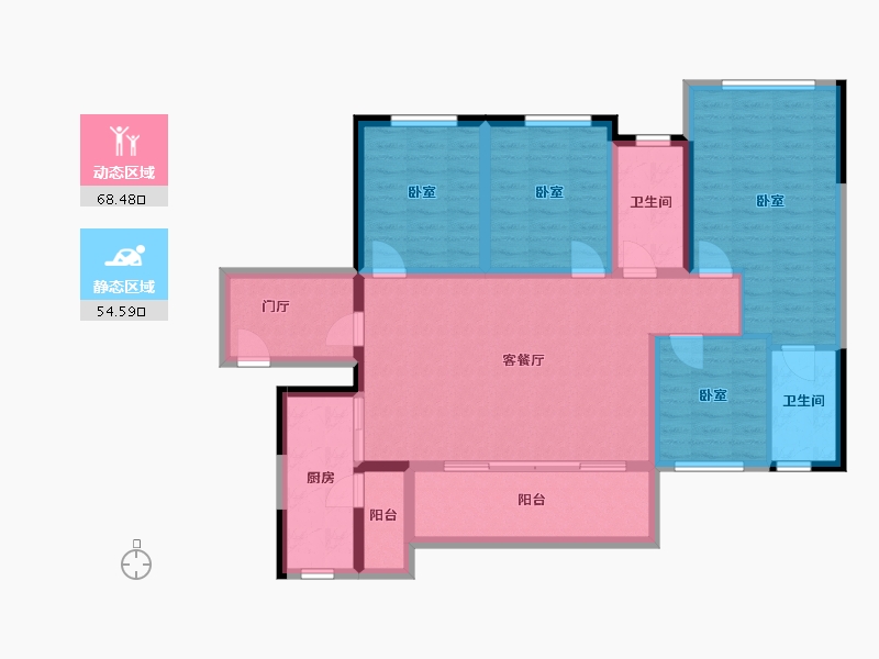 四川省-成都市-朗基香樾府-109.77-户型库-动静分区