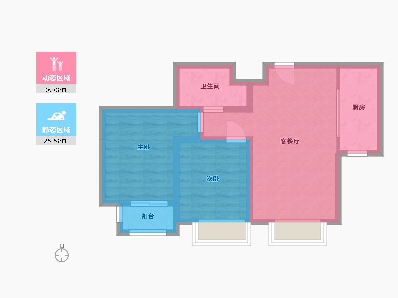 河北省-廊坊市-中交·香颂-54.23-户型库-动静分区