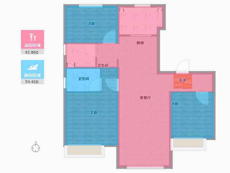 河北省-唐山市-迁西碧桂园·天玺湾-102.46-户型库-动静分区