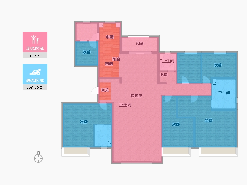 河北省-唐山市-迁西碧桂园·天玺湾-189.08-户型库-动静分区