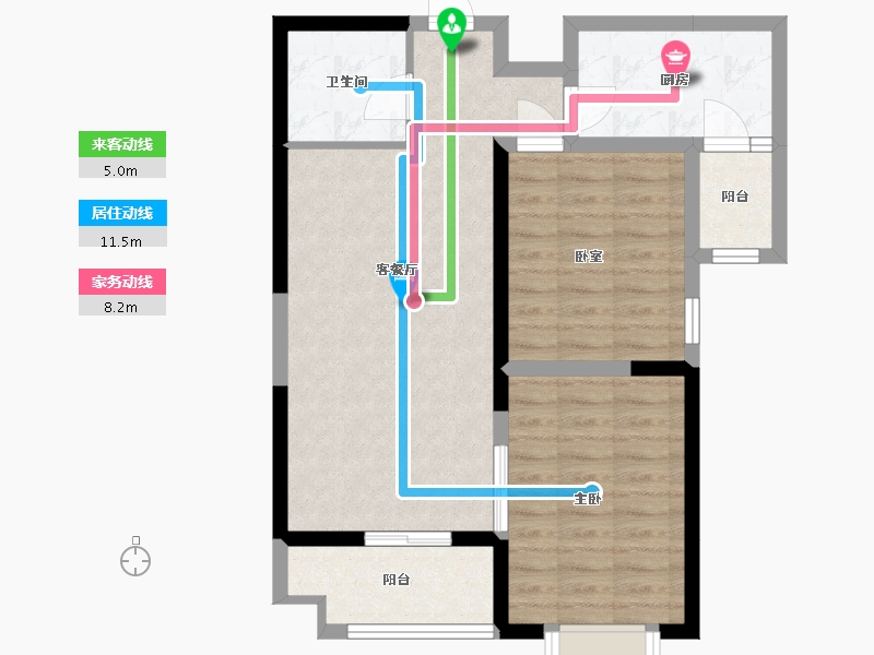 山西省-太原市-建投 · 祥澐府-70.32-户型库-动静线