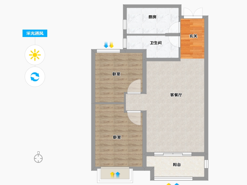 河北省-石家庄市-金盛悦府-71.20-户型库-采光通风