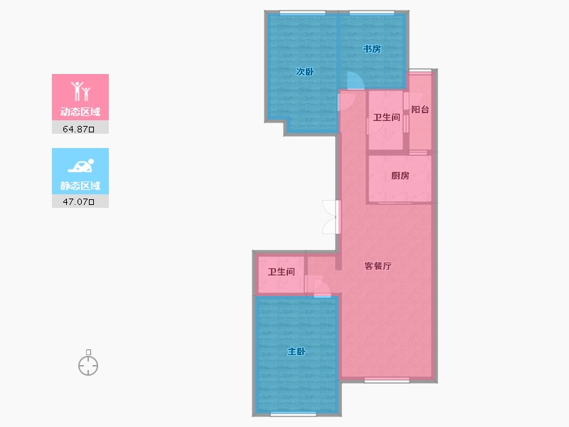 河北省-廊坊市-世嘉·正园-100.80-户型库-动静分区