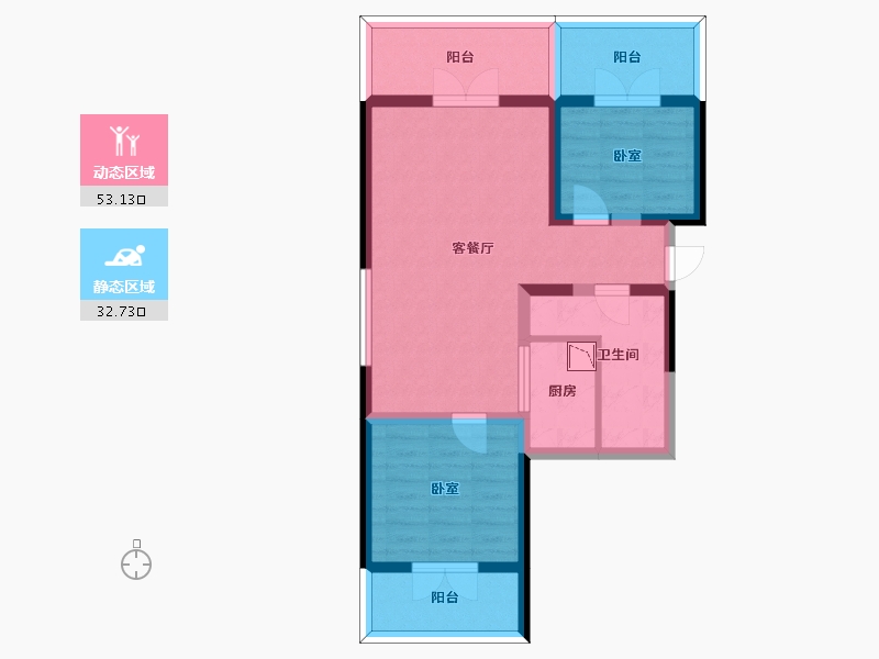 河北省-张家口市-富龙四季小镇-75.44-户型库-动静分区