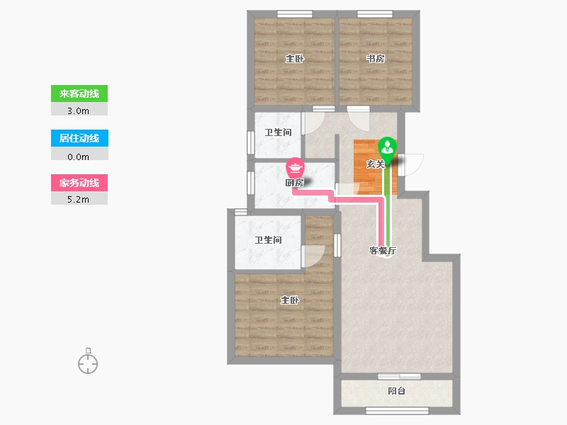 河北省-廊坊市-廊坊孔雀城公园海一期-74.95-户型库-动静线