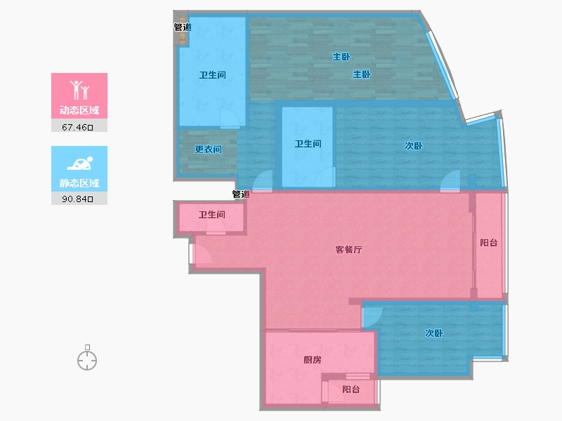 云南省-昆明市-永和府-143.42-户型库-动静分区