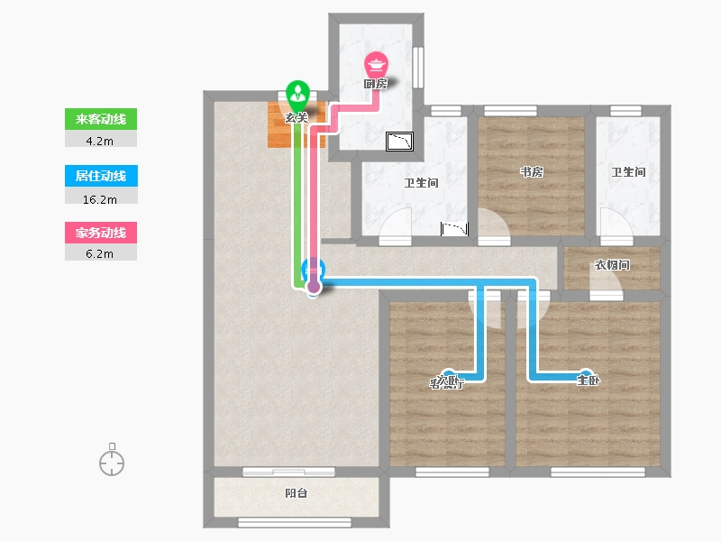 河北省-唐山市-仁恒公园四季-91.10-户型库-动静线