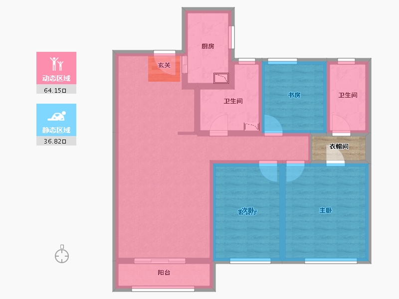 河北省-唐山市-仁恒公园四季-91.10-户型库-动静分区