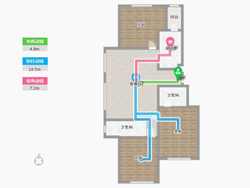 河北省-廊坊市-世嘉·正园-130.11-户型库-动静线