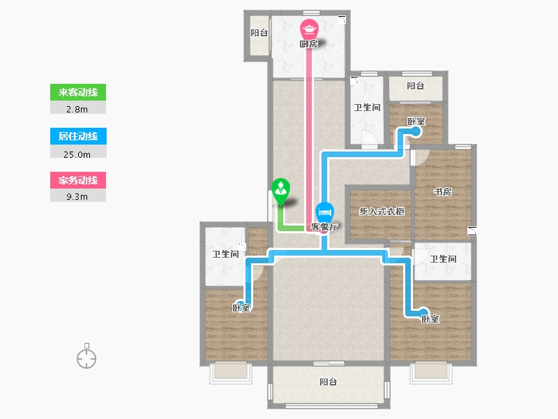 山西省-太原市-万达龙樾府-153.69-户型库-动静线