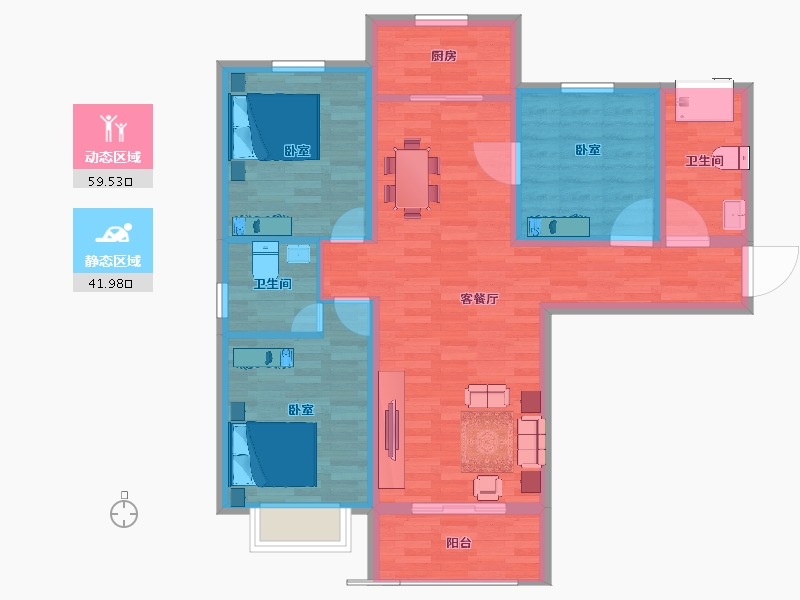 河北省-邯郸市-碧水倾城-90.98-户型库-动静分区