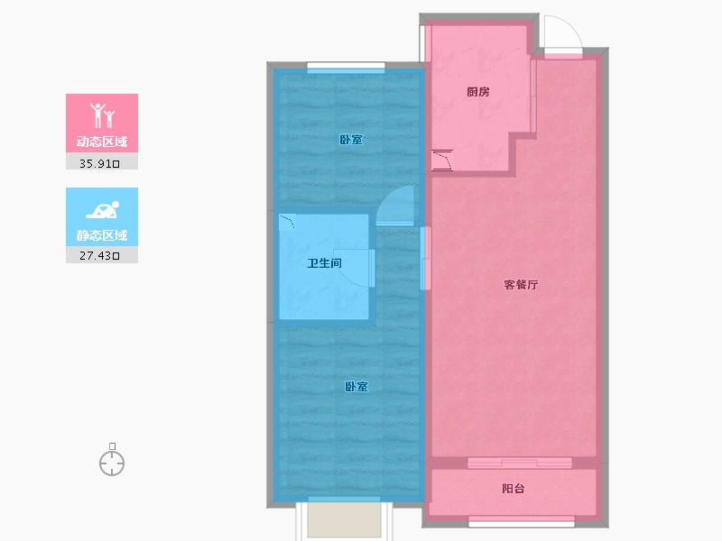 山西省-太原市-保利壹号公馆四期-56.21-户型库-动静分区