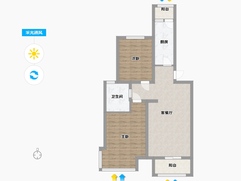 河北省-廊坊市-乐陶郡-75.20-户型库-采光通风