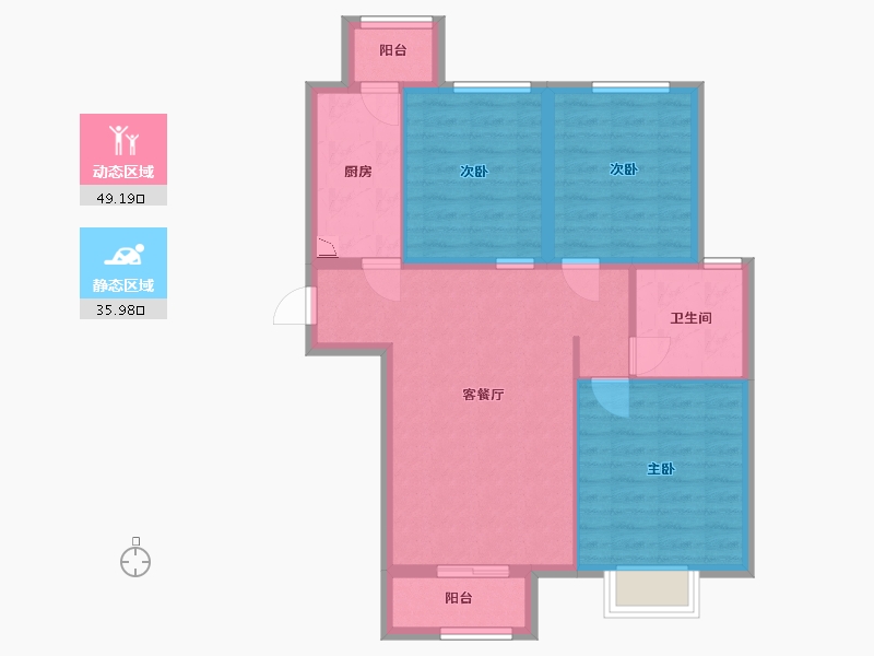 河北省-廊坊市-中建·高街国际-76.01-户型库-动静分区