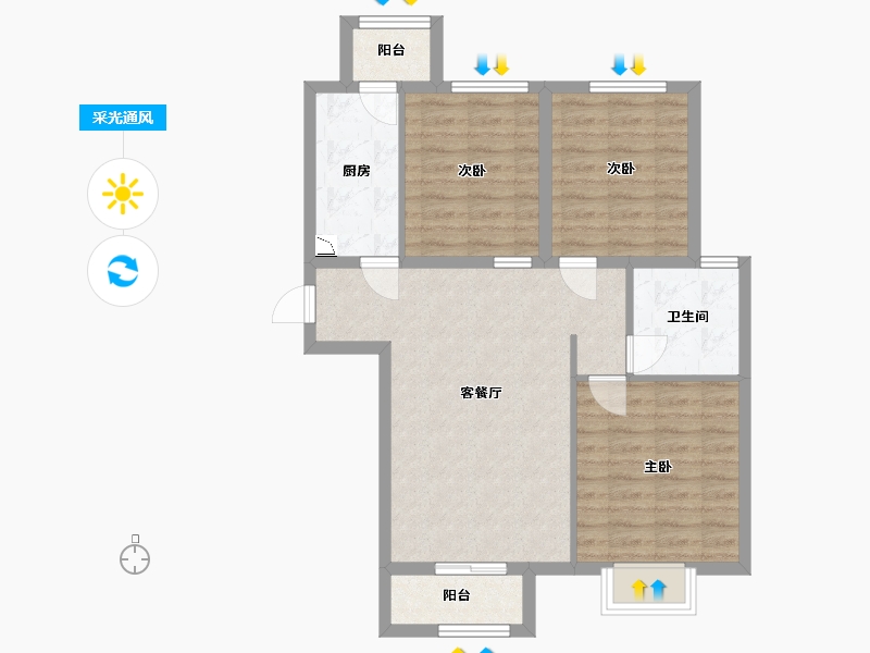 河北省-廊坊市-中建·高街国际-76.01-户型库-采光通风