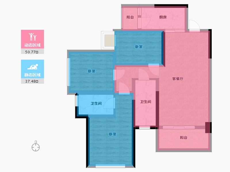 四川省-成都市-明信城住宅-76.99-户型库-动静分区