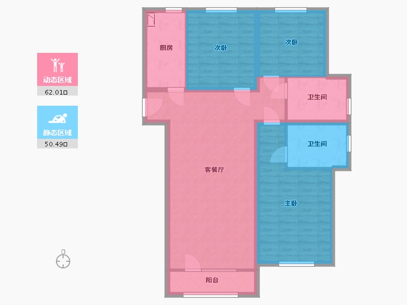 河北省-保定市-绿城诚园-101.00-户型库-动静分区