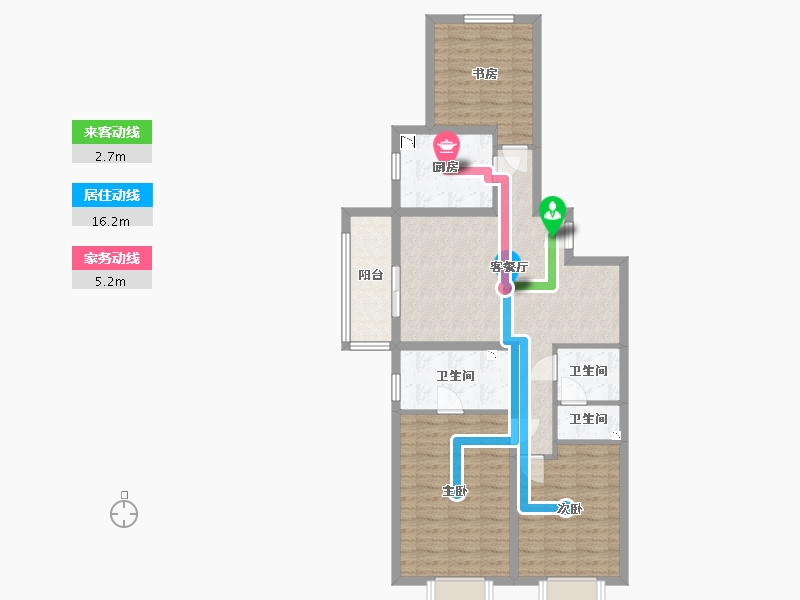 山西省-太原市-当代城ΜΟΜΛ-87.75-户型库-动静线