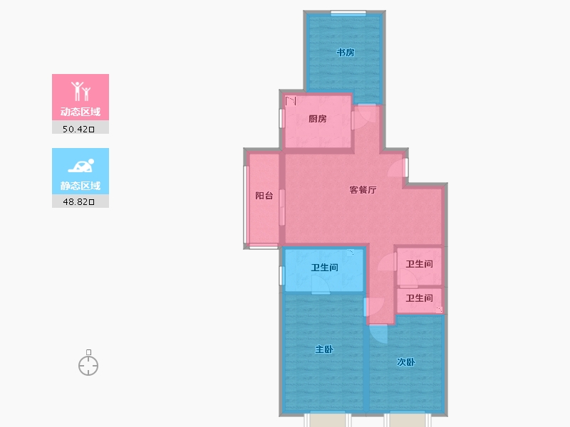 山西省-太原市-当代城ΜΟΜΛ-87.75-户型库-动静分区