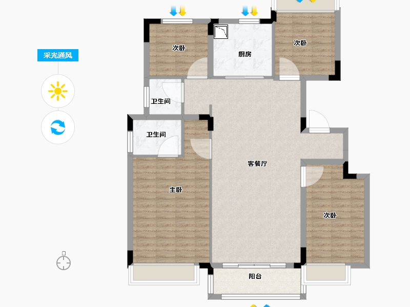 浙江省-湖州市-悦江花苑-118.01-户型库-采光通风