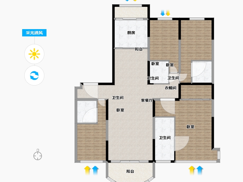 山西省-太原市-太原星河湾5号园-212.04-户型库-采光通风