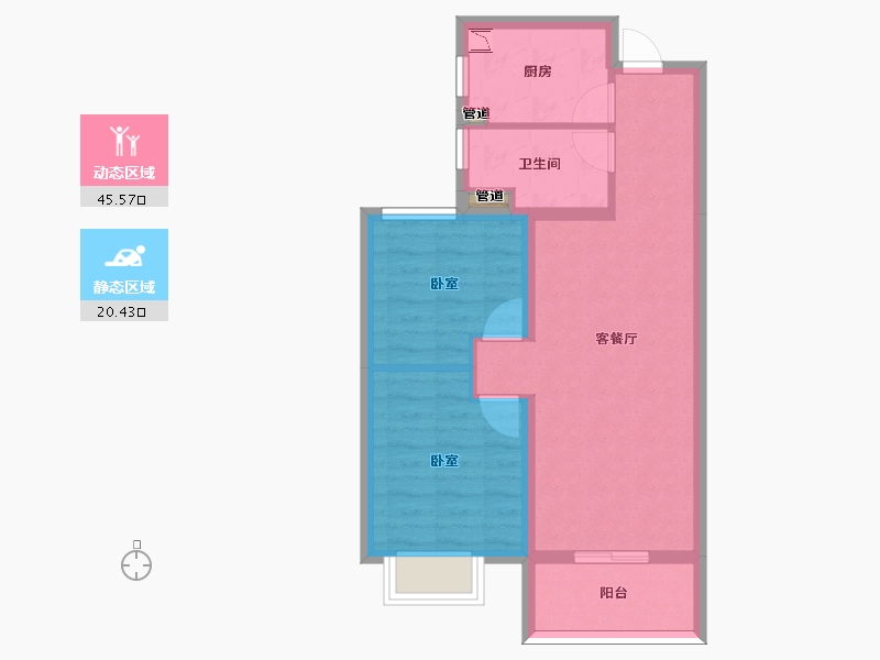 山西省-太原市-融信·时光之城-58.67-户型库-动静分区