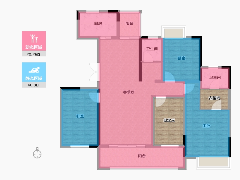 贵州省-遵义市-思达九里风华-111.29-户型库-动静分区