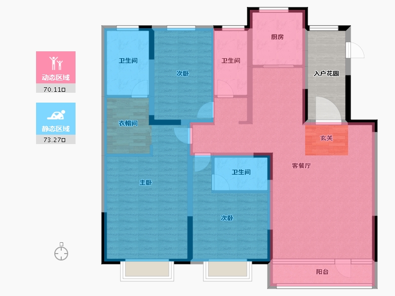 河北省-唐山市-新天地鹭港21区东-136.87-户型库-动静分区