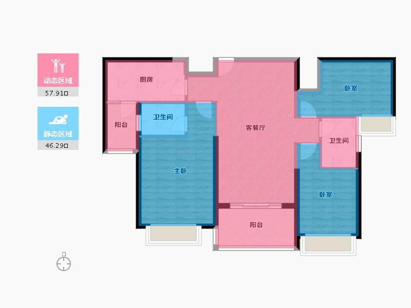 云南省-曲靖市-恒大绿洲-93.33-户型库-动静分区