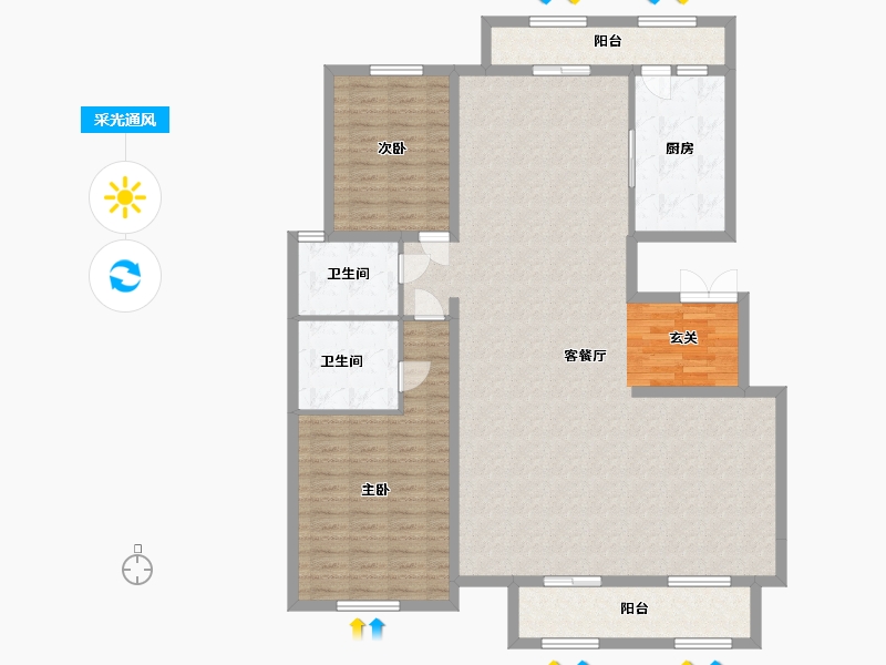 河北省-廊坊市-廊坊新世界中心-145.00-户型库-采光通风