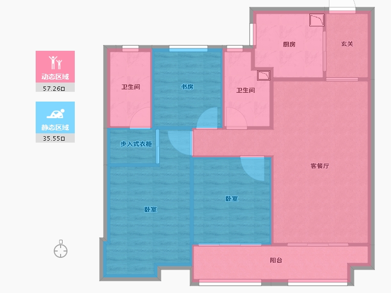 山西省-太原市-金地商置·花园道-84.24-户型库-动静分区