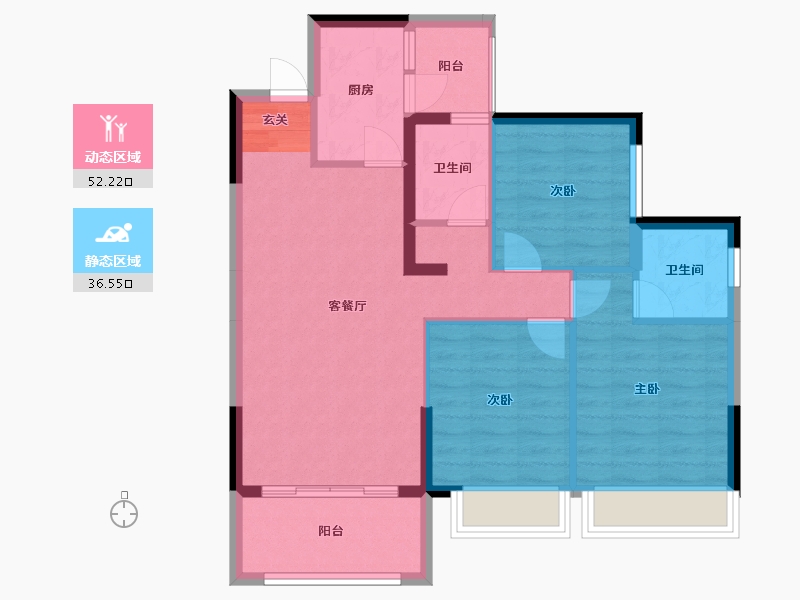 广西壮族自治区-柳州市-碧桂园悦府-79.47-户型库-动静分区