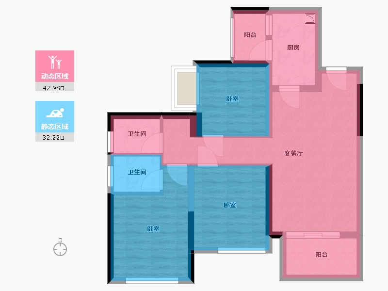 四川省-成都市-明信城住宅-65.65-户型库-动静分区