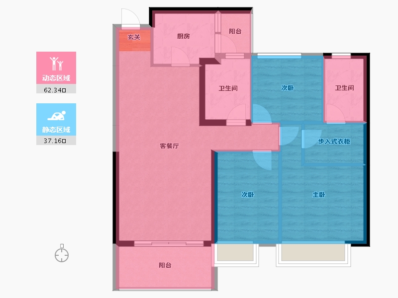 广西壮族自治区-柳州市-恒大御景湾-89.58-户型库-动静分区