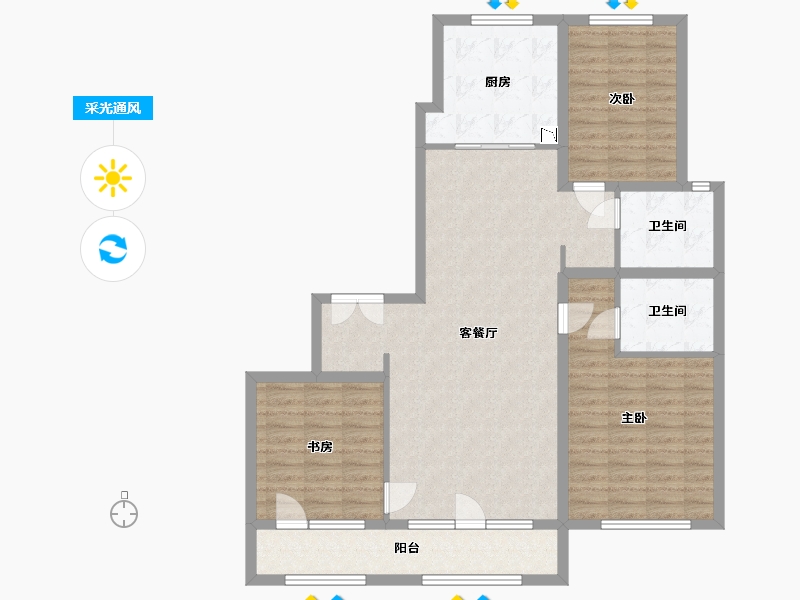 河北省-保定市-紫金壹号院-110.00-户型库-采光通风