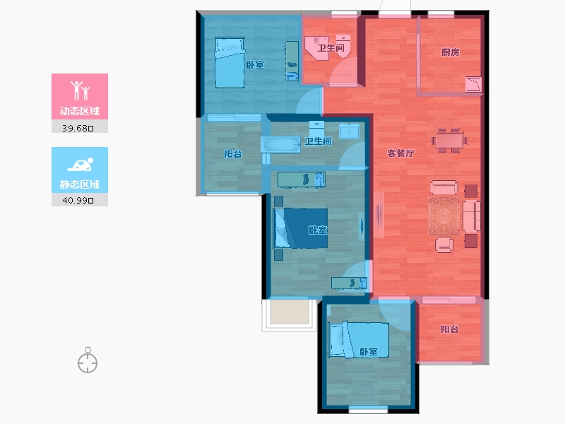 云南省-昆明市-昆明恒大城-71.41-户型库-动静分区