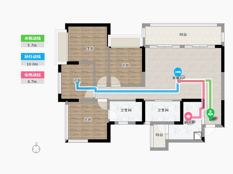 四川省-成都市-格林城市花园二期-101.03-户型库-动静线