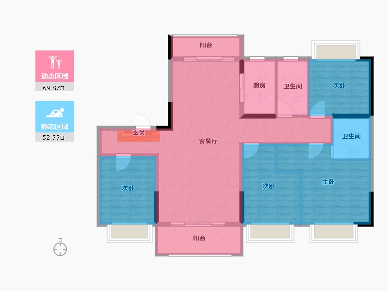 广西壮族自治区-柳州市-碧桂园悦府-110.73-户型库-动静分区