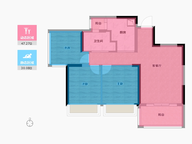 四川省-成都市-格林城市花园二期-68.21-户型库-动静分区