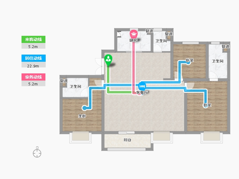 山西省-太原市-金科·博翠天宸-111.53-户型库-动静线