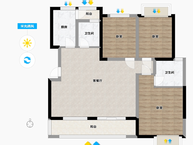 四川省-成都市-中交锦天新城-96.19-户型库-采光通风