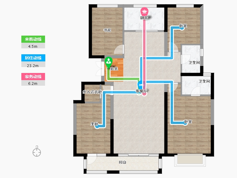 河北省-唐山市-万科金域缇香-122.62-户型库-动静线