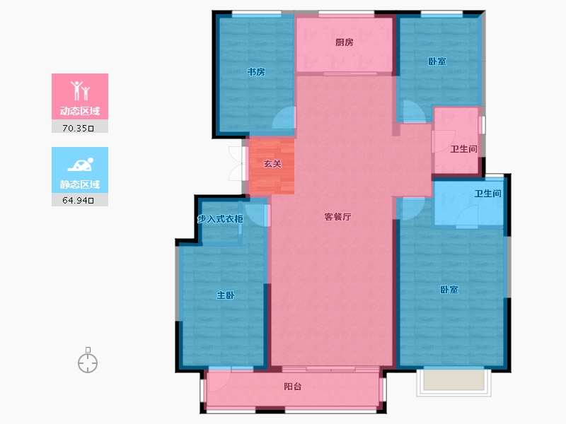 河北省-唐山市-万科金域缇香-122.62-户型库-动静分区