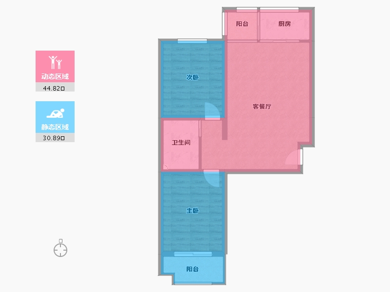 山西省-太原市-坤泽10里城-68.05-户型库-动静分区