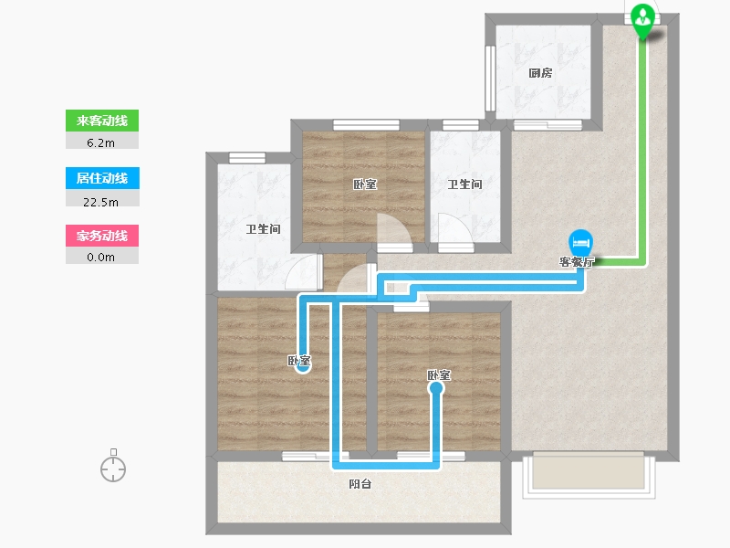 云南省-昆明市-兴港上锦湾-86.00-户型库-动静线