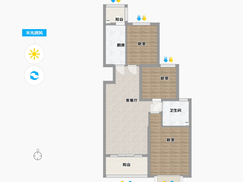 山西省-太原市-晋中恒大华府-93.00-户型库-采光通风