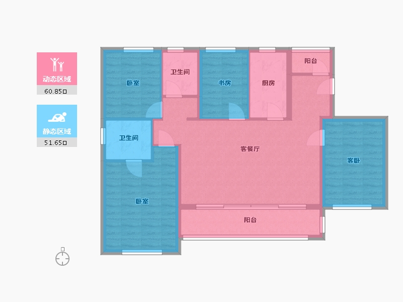 云南省-昆明市-蓝光雍锦府-101.32-户型库-动静分区